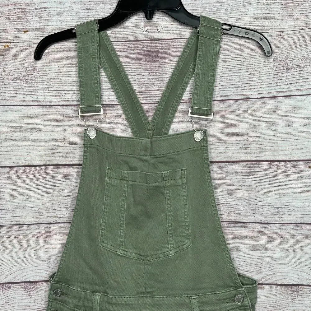 Judy Blue Denim Sage Green Overall Skirt Dress Size Large New - Picture 3 of 12